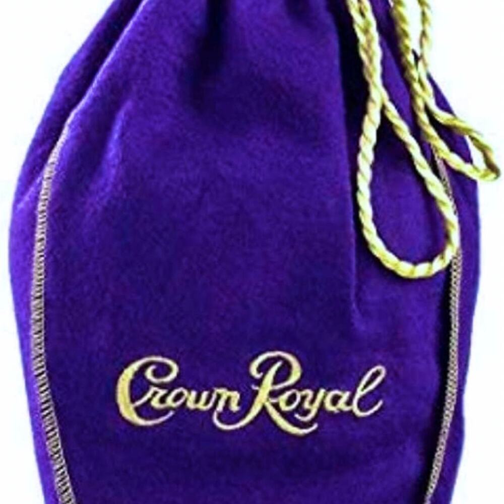 Vintage Crown Royal Purple Soft Gold Drawstring Alcohol Bag 10" x 13” x2